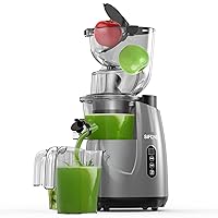 SiFENE Whole Fruit Cold Press Juicer Machine - Vertical Slow Masticating Juicer with Large 3.3in Feed Chute - Easy to Clean, Design for Whole Fruits & Vegetables, Gray