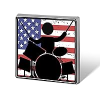 US Flag Drummer Lapel Pin Square Metal Brooch Badge Jewelry Pins Decoration Gift