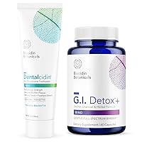 Dentalcidin Toothpaste (3 oz) + G.I. Detox+ Gentle Binder (60 Capsules) by Biocidin - Assists in Removing Biofilms & Plaque to Help Maintain Healthy Teeth & Gums + Toxin Binder - 2 Product Bundle