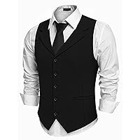 COOFANDY Men's Suit Vests Slim Fit Waistcoat Notch Lapel Casual Formal Vest