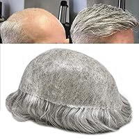 Toupee for Men Human Hair Replacement System Injected Poly Skin Male Prothesis Durable PU Mens Hairpiece Wig 6