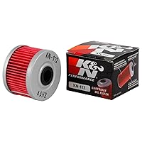 K&N Motorcycle Oil Filter: High Performance, Premium, Designed to be used with Synthetic or Conventional Oils: Fits Select Honda, Kawasaki Motorcycle Models, KN-112