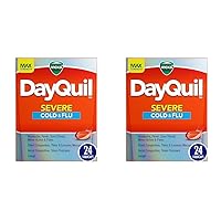 DayQuil Severe Cold, Flu & Congestion Medicine, Liquicaps, Maximum Strength Orange, 24 Count (Pack of 2)