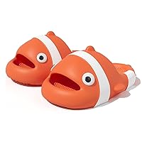 Cute Clown Fish Cloud Slides for Adult Women Men, Soft Novelty Funny Animals House Slippers Non-Slip Beach Shoes for Indoor Outdoor Shower Pool