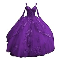 Country Wedding Party Dresses Ball Gown Long Sleeves Tulle Aline Lace Applique Corset Boho Cold Shoulder V Neck Dark Purple 6