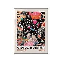 Art Poster Yayoi Kusama Poster Japanese Art Modern Fashion Trend (9) Canvas Painting Wall Art Poster for Bedroom Living Room Decor 16x20inch(40x51cm) Frame-style-6