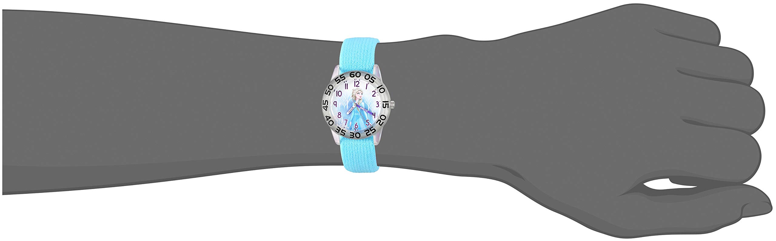 Disney Frozen Kids' Plastic Time Teacher Analog Quartz Nylon Strap Watch