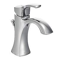 Moen Voss Chrome One-Handle High-Arc Bathroom Faucet with Drain Assembly, 6903, Chrome, 0.375