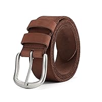 BELTER Mens Belts 100% Cowhide Leather Belt Men Cowboy Casual Dress Work for 34”-54” Waist Black & Brown