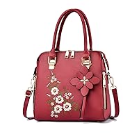 Nicole & Doris Women's Handbag, Shoulder Bag, Floral, Embroidered, Diagonal, Shoulder Bag, With Bottom Studs, Small, 2-Way, Stylish, Work Bag, Water Repellent, Multi Pockets, Freestanding, Bottom