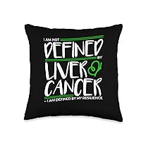 I Am Not Defined, Liver Cancer Awareness Throw Pillow, 16x16, Multicolor