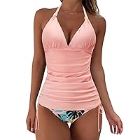 Women Halter Tankini Bathing Suits Sexy Slimming Tummy Control Swimsuit