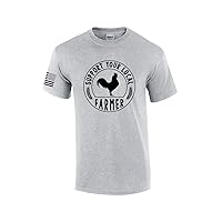 Mens Support Your Local Farmers Chicken Agriculture Food Farm to Table Short Sleeve T-Shirt Graphic Tee
