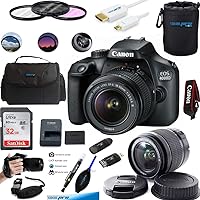EOS 4000D Digital Camera with EF-S 18-55MM Lens + Expo Essential Bundle Includes : 32GB + SD Card Reader & Much More (15PCS) - (International Version) (No Warranty) (Renewed)