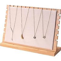 Necklace Display Stand Display Rack 10 Slots Vertical L Shape Long Chain Jewelry Accessories Storage Organizer 12.6 x 8.7 x 3.7 inches (32 x 22 x 9.5 cm)