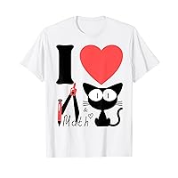 I love math and black cats. Funny cats kids men women T-Shirt