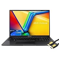 Vivobook 16 Laptop, 16” WUXGA Micro-Edge Display, 12th Gen Intel 10-Cores i7-1255U (Up to 4.7GHz), 16GB RAM, 1TB PCIe SSD, 180° Lay-Flat, Webcam, Keypad, USB-C, HDMI, SPS HDMI Cable, Win 11 Pro