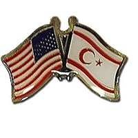 AES Wholesale Pack of 50 USA American & Northern Cyprus Country Flag Bike Cap lapel Pin