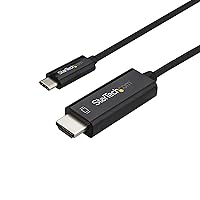 StarTech.com 10ft (3m) USB C to HDMI Cable - 4K 60Hz USB Type C to HDMI 2.0 Video Adapter Cable - Thunderbolt 3 Compatible - Laptop to HDMI Monitor/Display - DP 1.2 Alt Mode HBR2 - Black (CDP2HD3MBNL)