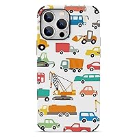 Cartoon Cars Collection Protective Phone Case Slim Leather Case Shockproof Phone Cover Shell Compatible for iPhone 13 Pro Max