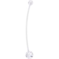 Body Candy Acrylic PTFE Clear Ultra Glitter Glamour Pregnancy Belly Button Ring 2