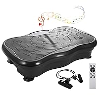 Vibration Plate Exercise Machine,Whole Body Vibration Platform Machine for Weight Loss,Fitness Strength Training. Home Gym Fitness Workout Equipment with Resistance Bands.(Black)