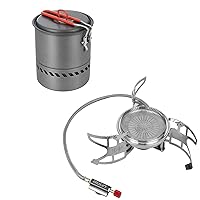 Bulin Camping Cooking Pot Heat Exchanger Outdoor Camp Pot With Camping Gas Stove 3800W