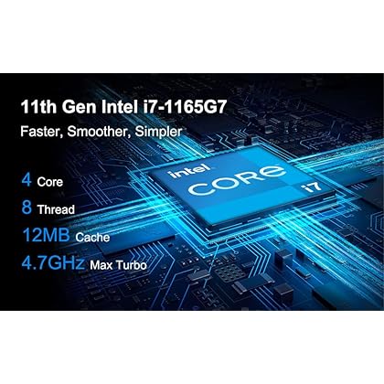 Intel NUC 11 Pro NUC11TNHI7 Performance Mini Desktop Computer,Intel Core i7-1165G7 Processor Upto 4.7 GHz Turbo,4 Cores,8 Threads,Intel Iris Xe Graphics(Tall, 32G RAM+1T SSD)