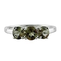 Andalusite Round Shape 0.66 Carat Natural Earth Mined Gemstone 14K White Gold Ring Unique Jewelry for Women & Men