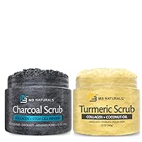 M3 Naturals Charcoal Body Scrub and Turmeric Body Scrub Bundle