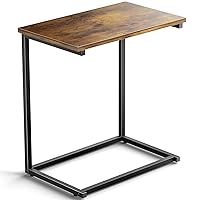 C Shaped End Table 27 inches High, Side Table for Couch Slide Under, C Table Sofa Side End Table for Living Room