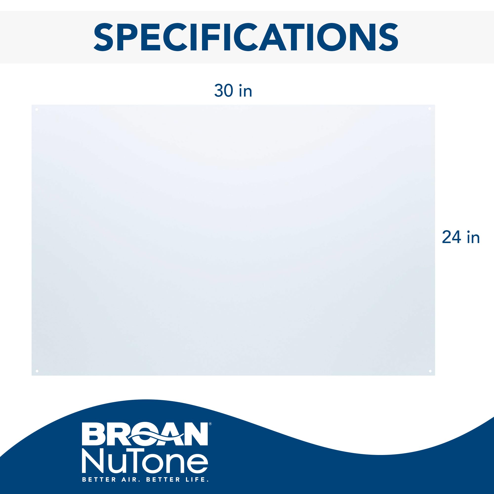 Broan-NuTone SP300224 Reversible Backsplash Splatter Guard and Cooking Shield, Range Hood Accessories to Keep Kitchen Clean, 30