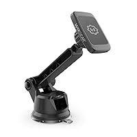 WixGear Dashboard Mount, Universal Magnetic Phone Holder for Car, Windshield Mount and Dashboard Mount Holder for Cell Phones and Tablets with Long Adjustable Arm – (New Rectangle Head)