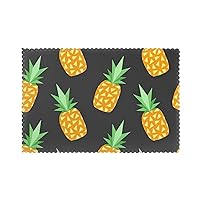 Pineapple Print Theme Placemat Holiday Banquet Dining Table Kitchen Decor 12 x 18 Inch Set of 6