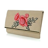 Womens Evening Clutch Bag Floral Embroidered Evening Purse
