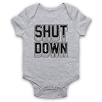 Unisex-Babys' Shut Down Hipster Slogan Baby Grow