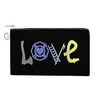 Love Firefighters Canvas Wallet Slim Wristlets Bag Credit Card Clutch Purses