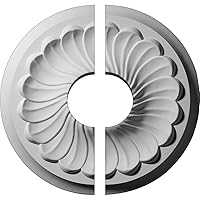 Ekena Millwork CM12FL2-03500 Flower Spiral Ceiling Medallion, 12 1/4