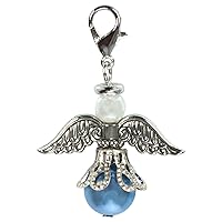 An Angel For The Bride Something Blue and Silver Tone 1 x 1 Zinc Metal Bouquet Charm