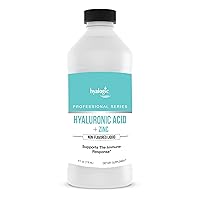 Hyalogic Liquid Zinc Supplement for Immune Support (4 Oz) - Daily Mineral Support Enhanced w/Hyaluronic Acid for Hydration – Immune Zinc Liquid for Men and Women – Gluten Free, Cruelty Free
