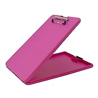 Saunders Pink SlimMate Plastic Storage Clipboard with Low Profile Clip - Portable Mobile Organizer for Home, Office, and Business Use (00835)