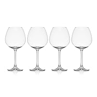 Mikasa Lana Red Wine Balloon Glasses, Set of 4, 23 Ounce, Clear