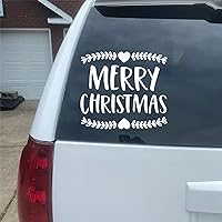 Merry Christmas Decal Vinyl Sticker for Car Trucks Van Walls Laptop Window Boat Lettering Automotive Windshield Graphic Name Letter Auto Vehicle Door Banner Vinyl Inspired Decal 7in.