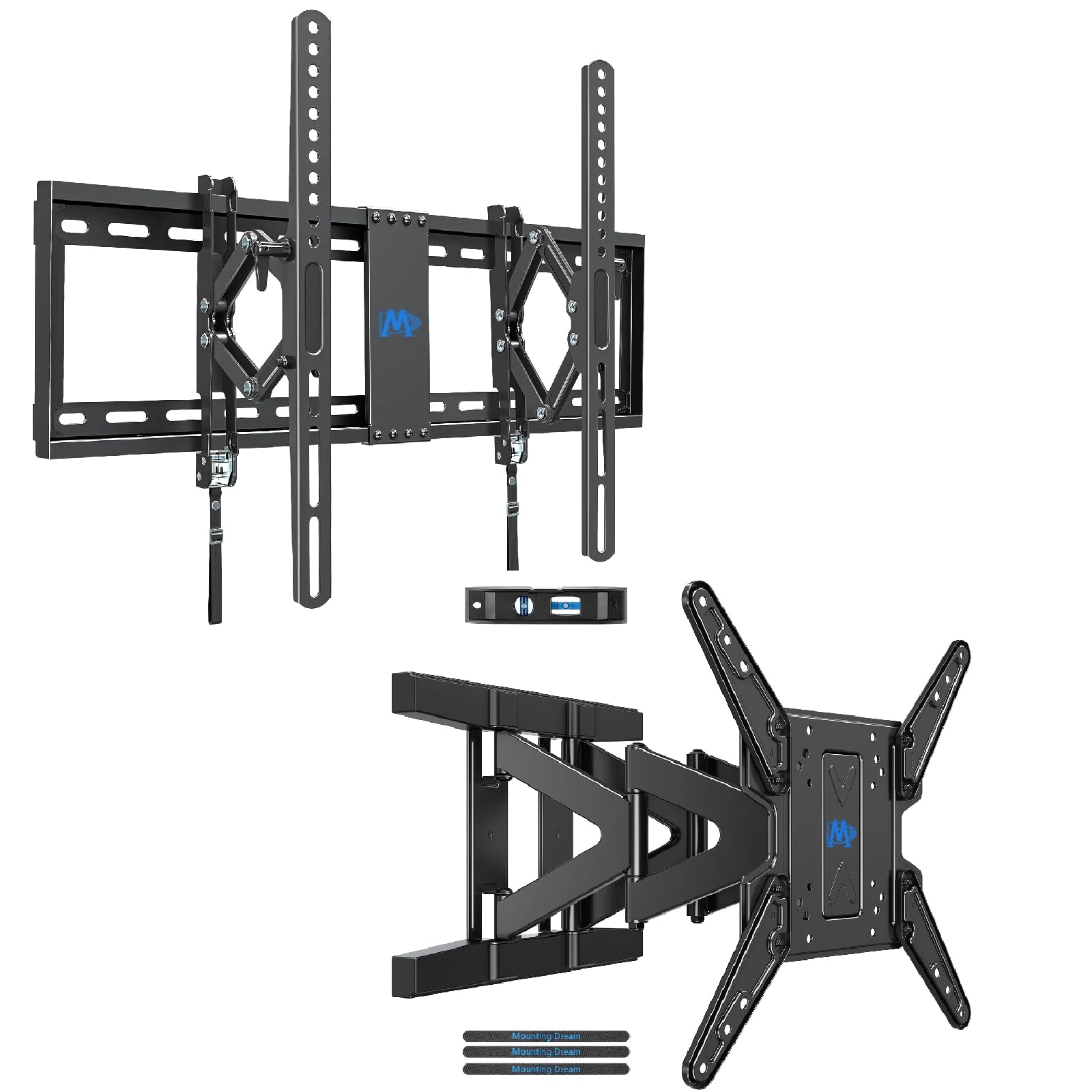 Mounting Dream UL Listed Advanced Tilt TV Wall Mount for Most 42-90 Inch TVs MD2104 and Ultra Slim Full Motion TV Wall Mount for Most 26-75 Inch TVs, up to 88lbs MD2801-M