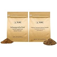 Tribulus Terrestris and Ashawagandha Bundle, 1 lb Each, Natural and Pure, Herbal Supplements