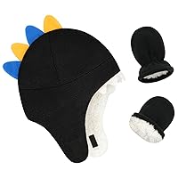 Baby Boy Sherpa Hats and Mittens Set Toddler Gloves Warm Fleece Winter Hat Baby Girl