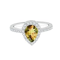 Pear Andalusite 1.50 Ctw Gemstone 925 Sterling Silver Women Wedding Ring Jewelry