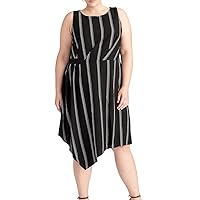 Rachel Roy Womens Striped Asymmetrical Dress