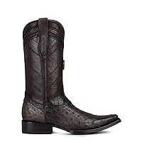 Cuadra Men's Cowboy Boot in Genuine Ostrich Leather Brown