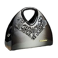 Fashion Crystal Women Top Handle Satchel Evening Bag Leather Tote Bag Party Diamonds Shoulder Messenger Bags